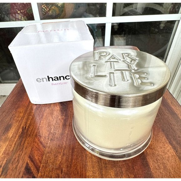 PartyLite Enhancd 01 3 Wick Jar Candle Fruity 40 60  hours burn time New in box - Picture 3 of 12